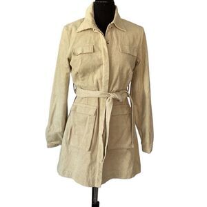 Anthropologie Little Lies Corduroy Shirt Mini Dress Women’s Small Tan